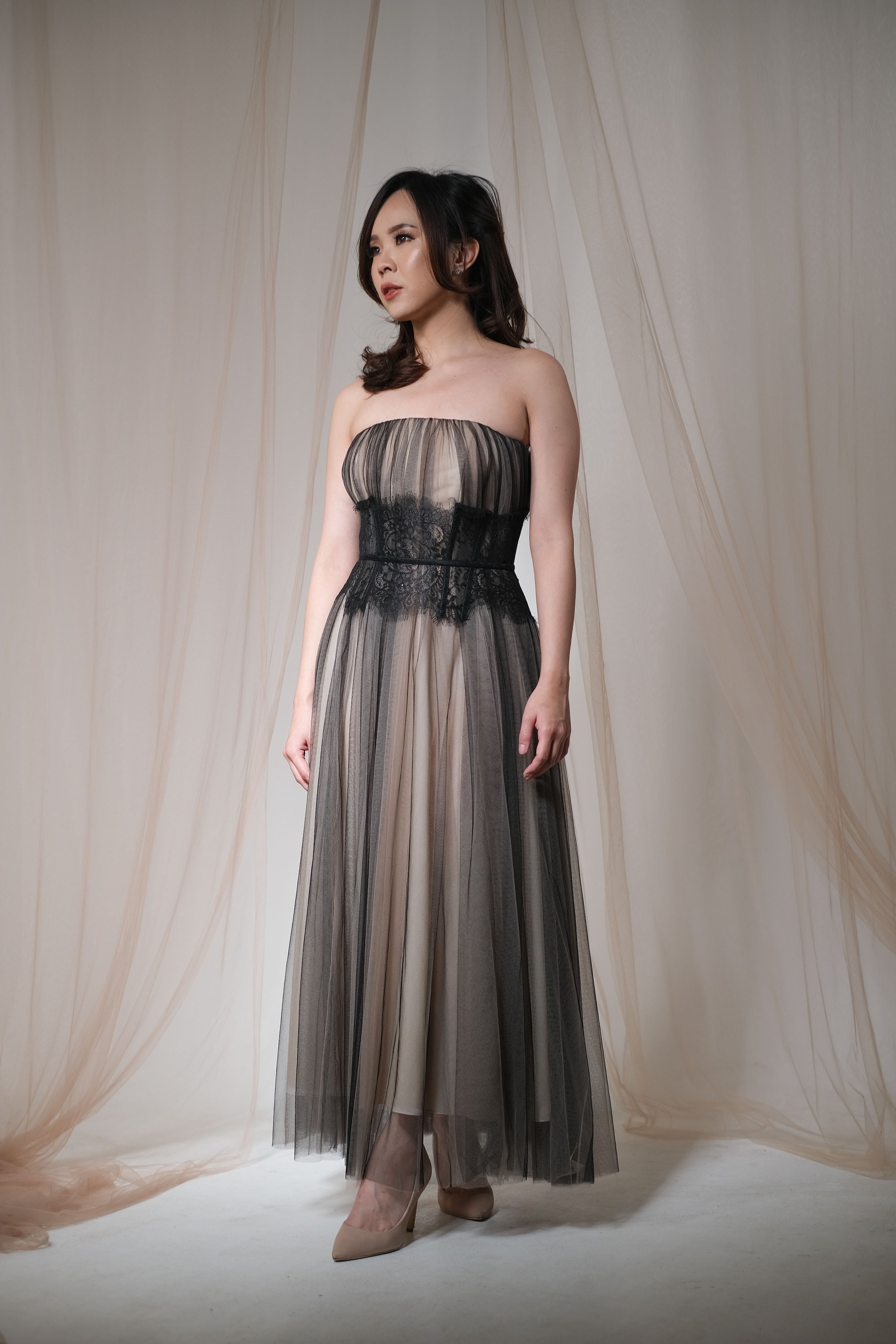 Elayne Dress Black Nude