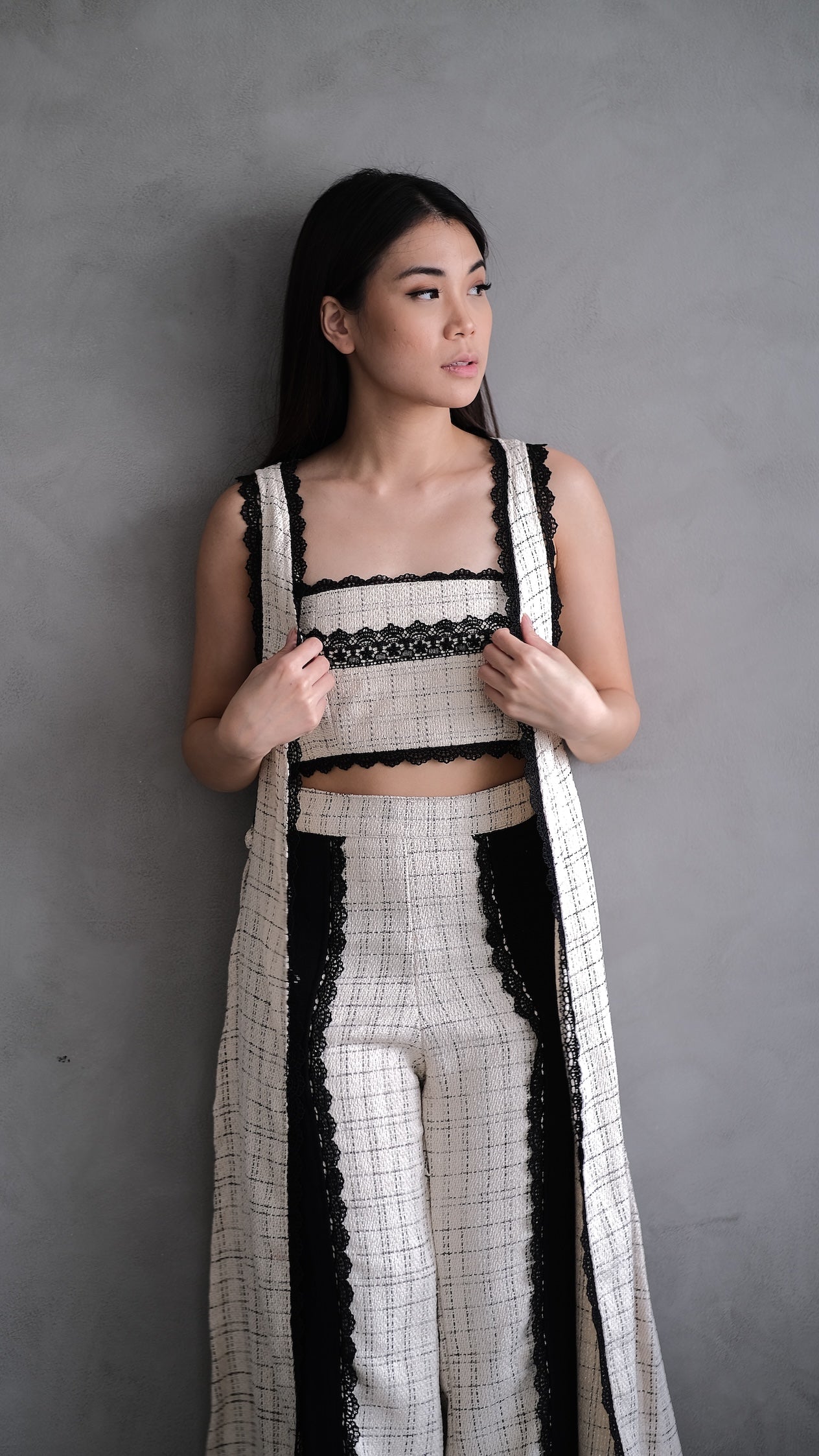 Glitthe Monochrome Vest Pants Tank Top