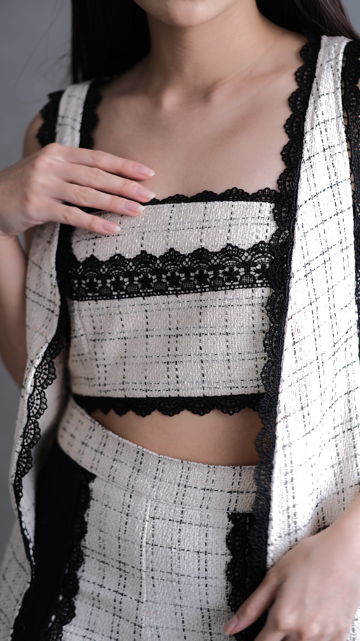 Glitthe Monochrome Vest Pants Tank Top