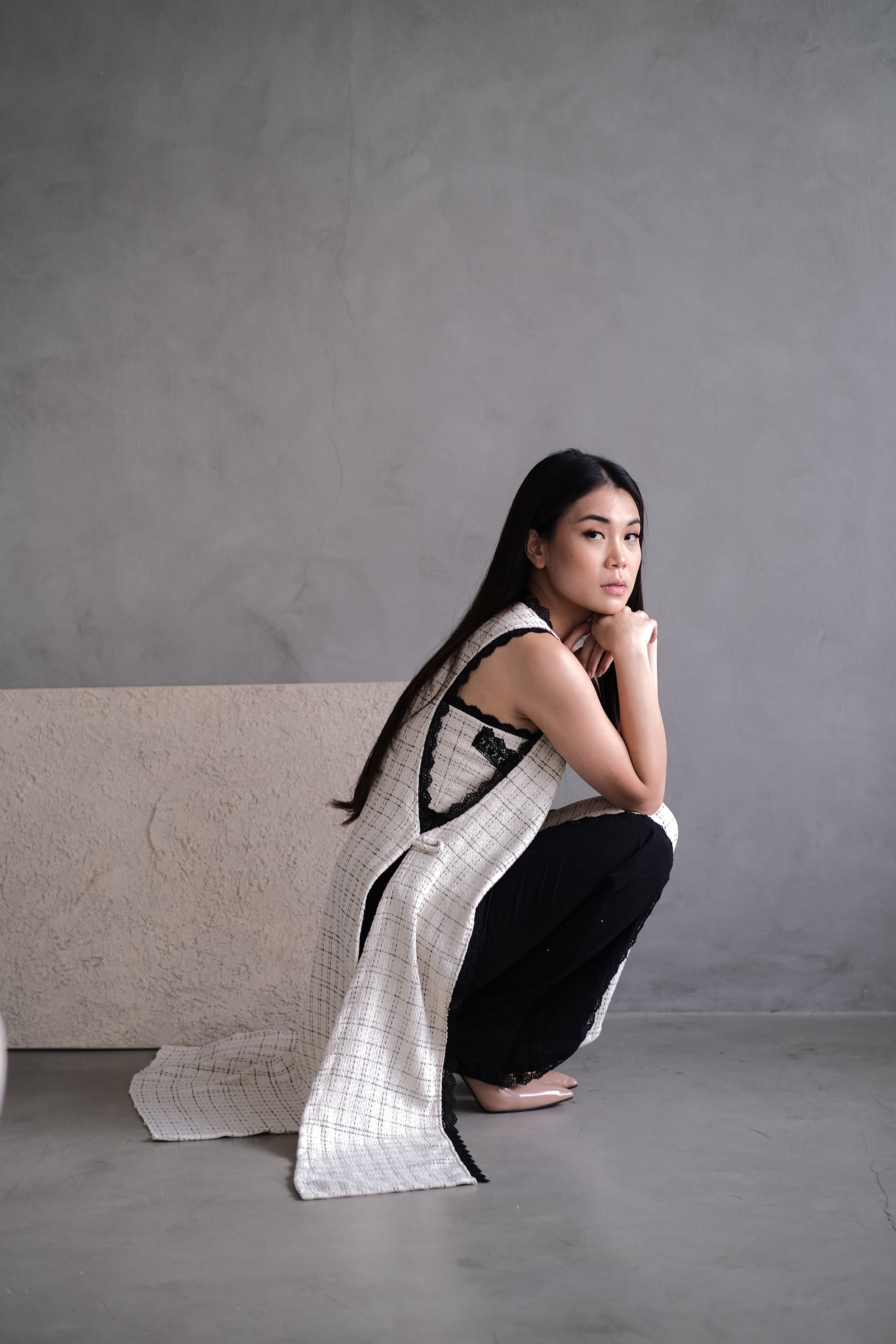 Glitthe Monochrome Vest Pants Tank Top